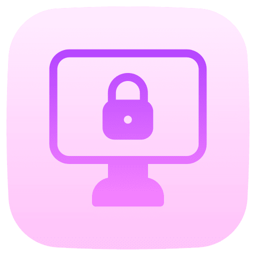 Computer protection lock padlock icon