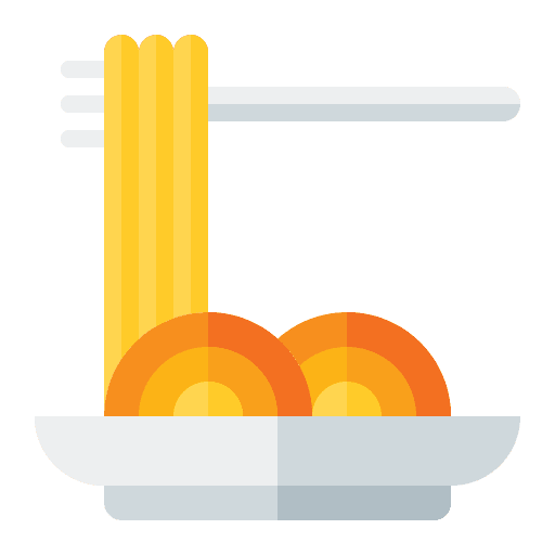 Spaghetti italian food pasta plate icon