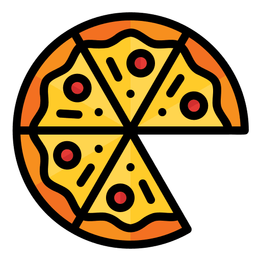 Pizza food and restaurant junk food pizza icon