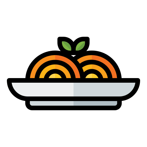 Spaghetti food and restaurant plate dish icon Spaghetti food and restaurant plate dish icon