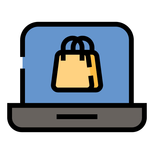 Online shop desktop website commerce and shopping icon