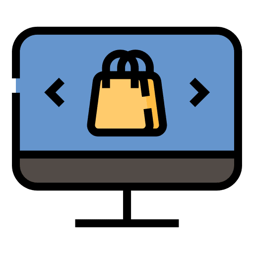 Online shop web page commerce and shopping monitor icon Online shop web page commerce and shopping monitor icon
