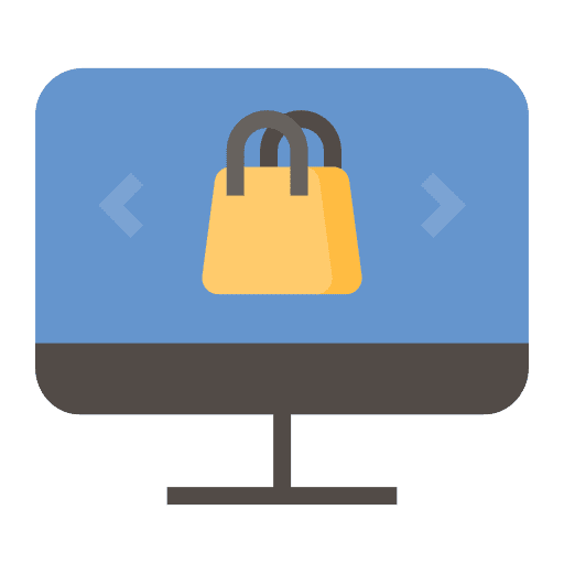 Online shop desktop monitor online shop icon Online shop desktop monitor online shop icon