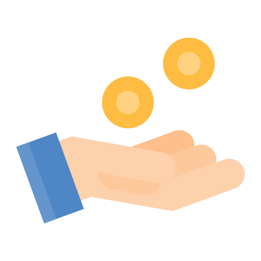 Payment ecommerce coin hand icon