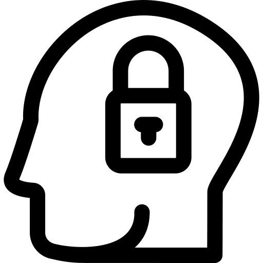 Mind padlock intelligence psychology icon