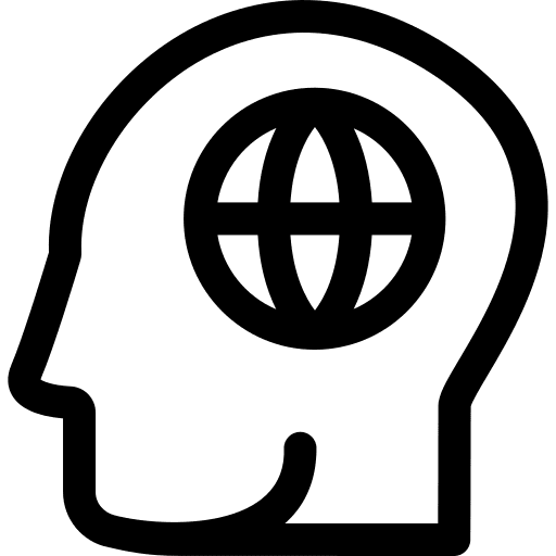 Mind worldwide wellness intelligence icon
