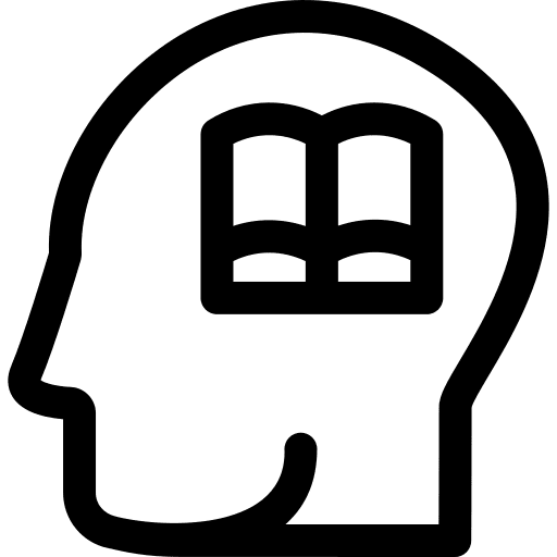 Reading psychology intelligence emotion icon