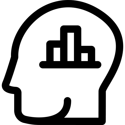 Stats intelligence wellness think icon
