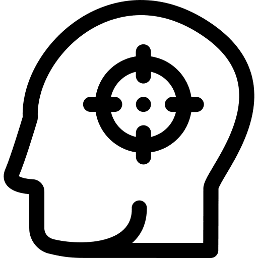 Target intelligence think emotion icon