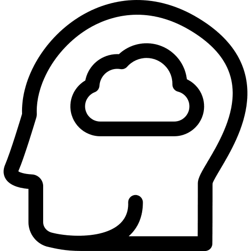 Cloud psychology wellness intelligence icon