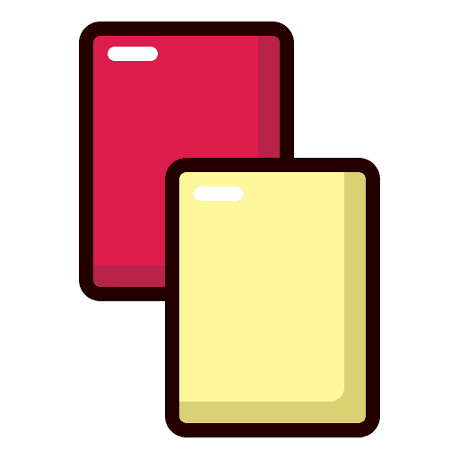 Amonestation cards rules sports and competition icon