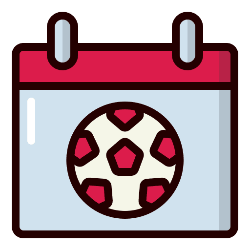 Calendar time and date match soccer icon Calendar time and date match soccer icon