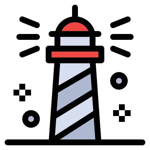 Lighthouse light orientation illumination icon Lighthouse light orientation illumination icon