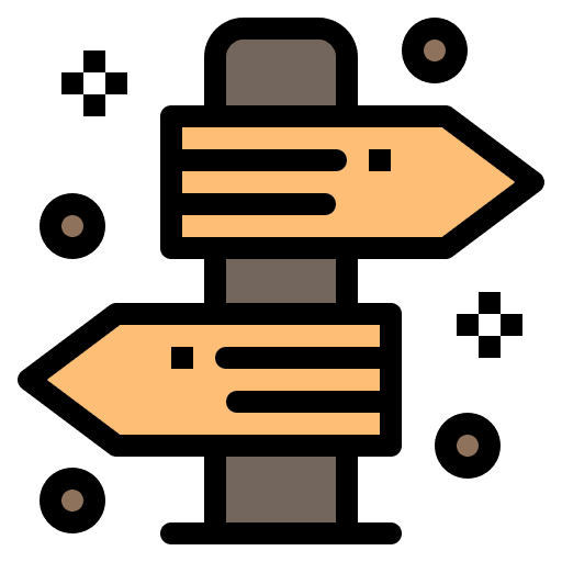 Signboard right direction decision making icon Signboard right direction decision making icon