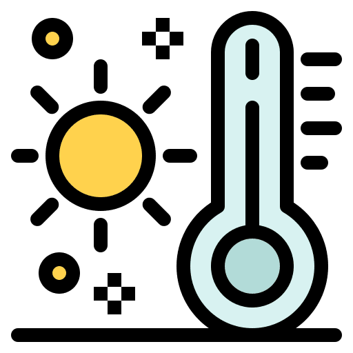 Thermometer hot weather climate icon Thermometer hot weather climate icon