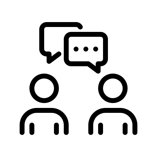 Conversation interview dialogue communications icon