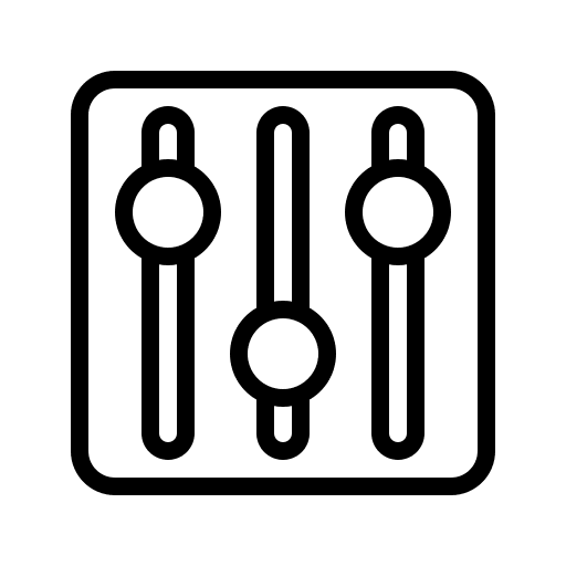 Equalizer controller music and multimedia mixer audio icon