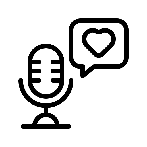 Voice recording music and multimedia love radio icon