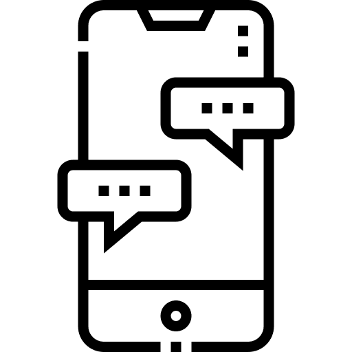 Mobile phone text message chatting icon Mobile phone text message chatting icon