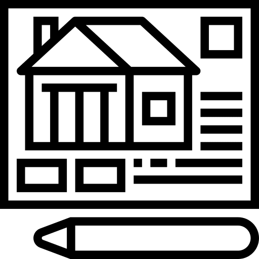 Blueprint house design draw construction plan icon