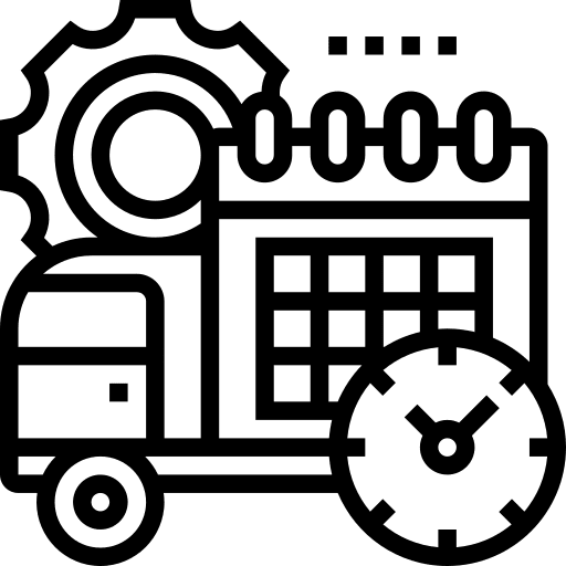 Delivery schedule calendar time and date shipment icon