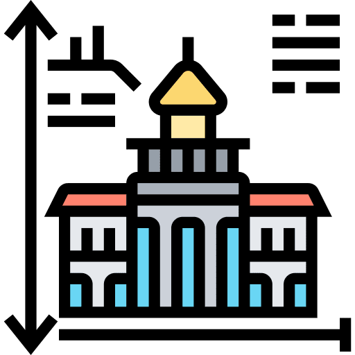 Size construction architecture and city real estate icon Size construction architecture and city real estate icon