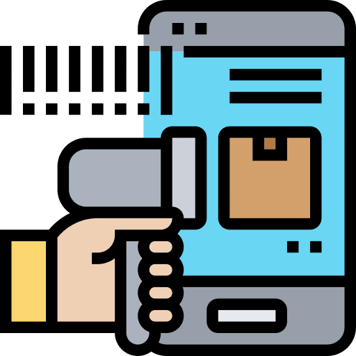 Barcode products price smartphone icon
