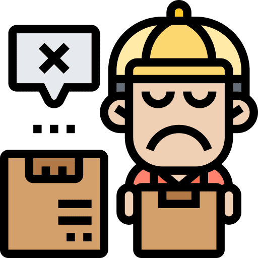 Cancel online shopping package error icon