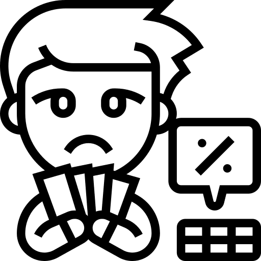 Betting sad gambling casino icon