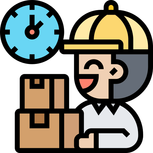 Courier clock postman delivery box icon Courier clock postman delivery box icon