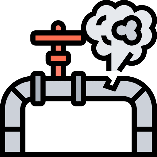 Gas pipe leaking gas pipe gas leak icon