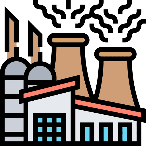 Factory cooling tower nuclear power energy icon Factory cooling tower nuclear power energy icon
