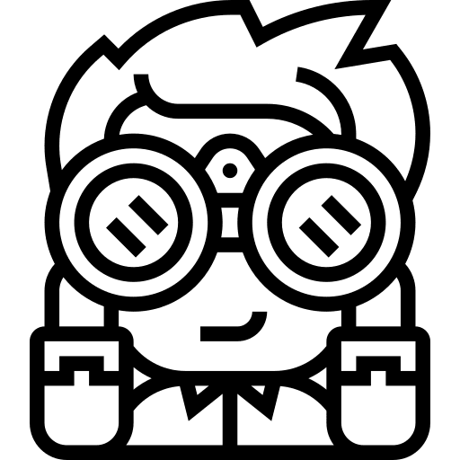 Binoculars boy vision search icon