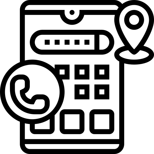 Call smartphone call location icon Call smartphone call location icon