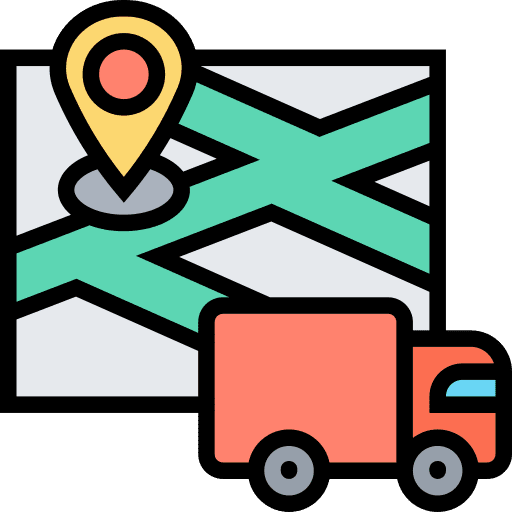 Address maps and location delivery delivery truck icon