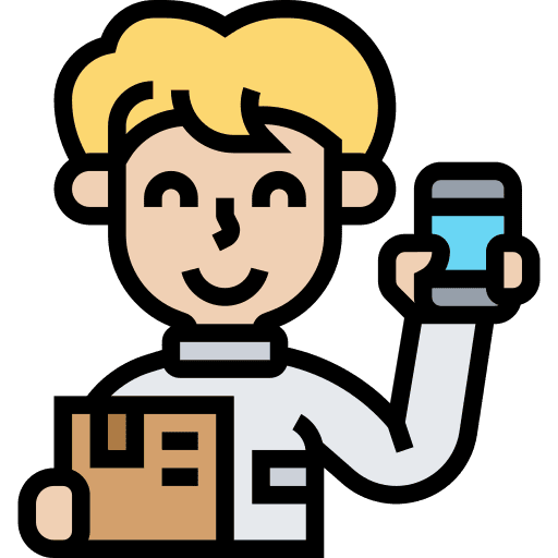 Delivery man box professions and jobs shipment icon Delivery man box professions and jobs shipment icon