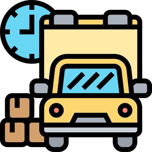 Processing time on time order processed delivery time icon