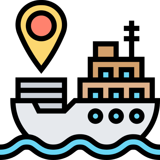 Ship vessel transportation containers icon