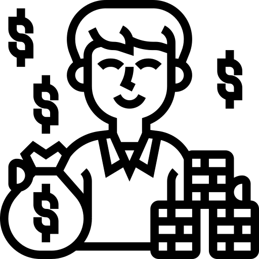 Money bet man jackpot icon
