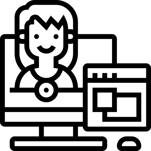 Computer education teacher training icon