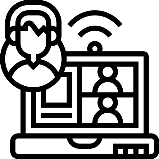 Video conference communication online video icon