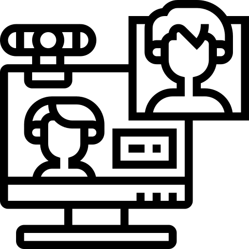 Webcam distance education online learning monitor icon