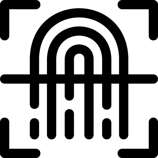 Fingerprint scan biometric security icon Fingerprint scan biometric security icon