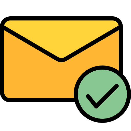 Completed message note mail icon Completed message note mail icon