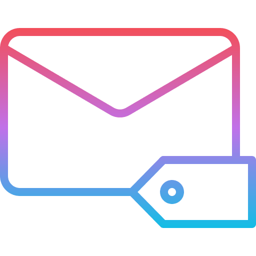 Tagged mail envelope communications icon