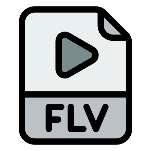 Flv flv format video extension music and multimedia icon