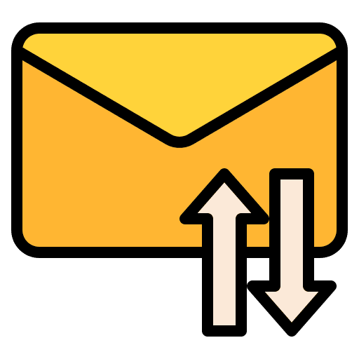 Sorting email message envelope icon Sorting email message envelope icon