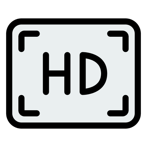 Hd high definition music and multimedia screen icon Hd high definition music and multimedia screen icon