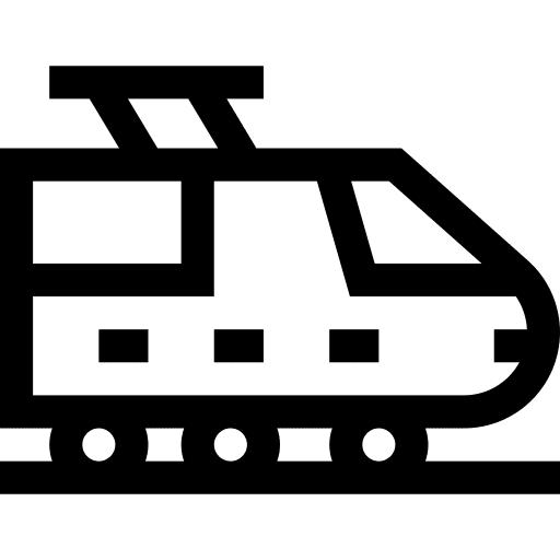 Train sun railway travel icon