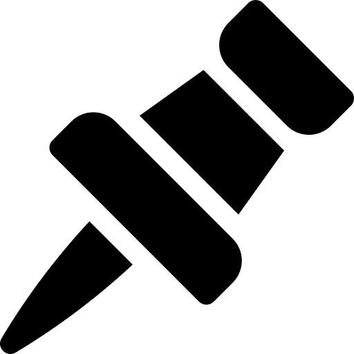 Push pin school material attachment education icon